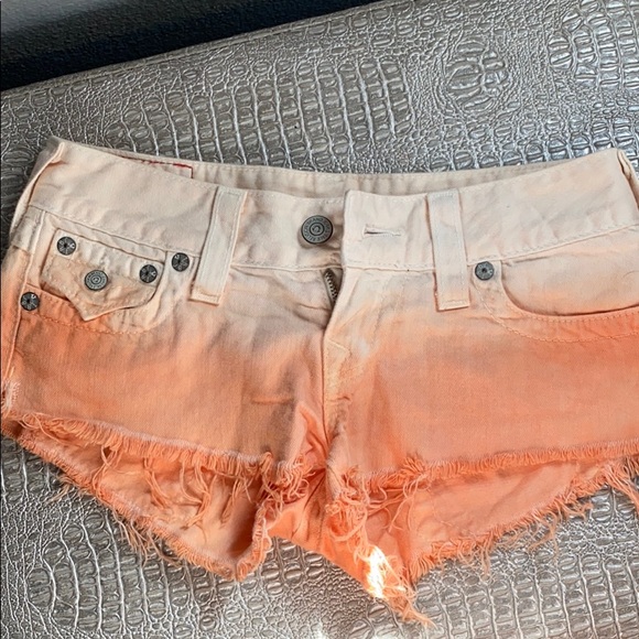 True Religion Orange Ombr Shorts 